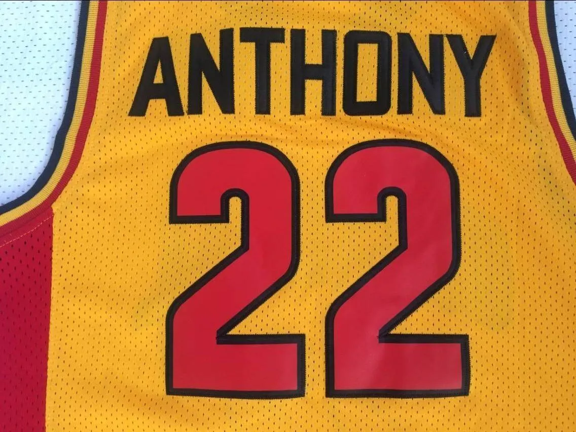 Men 22 Carmelo Anthony Jersey Yellow Oak Hill Swingman Jersey Fanatics