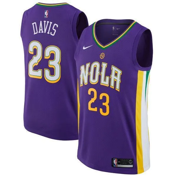 Men 23 Anthony Davis Jersey Purple New Orleans Pelicans City Edition