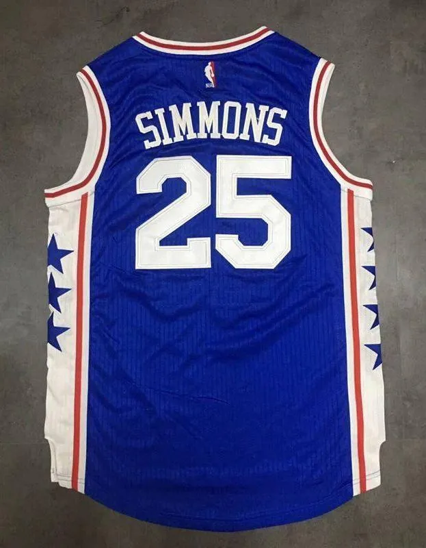 Men 25 Ben Simmons 76ers Jersey Blue Philadelphia 76ers Jersey Special