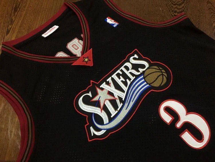 Men 3 Allen Iverson Jersey Black Philadelphia 76ers Jersey Fanatics