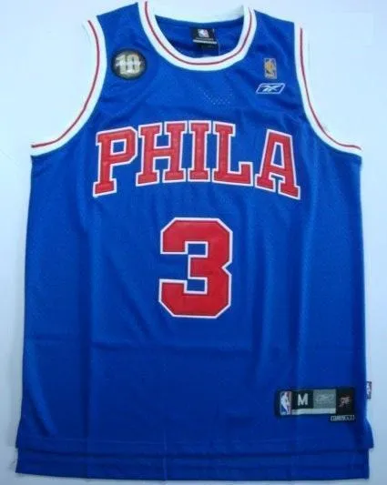 Men 3 Allen Iverson Jersey Blue Philadelphia 76ers Jersey Fanatics