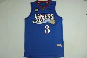 Men 3 Allen Iverson Jersey Blue Philadelphia 76ers Jersey Fanatics
