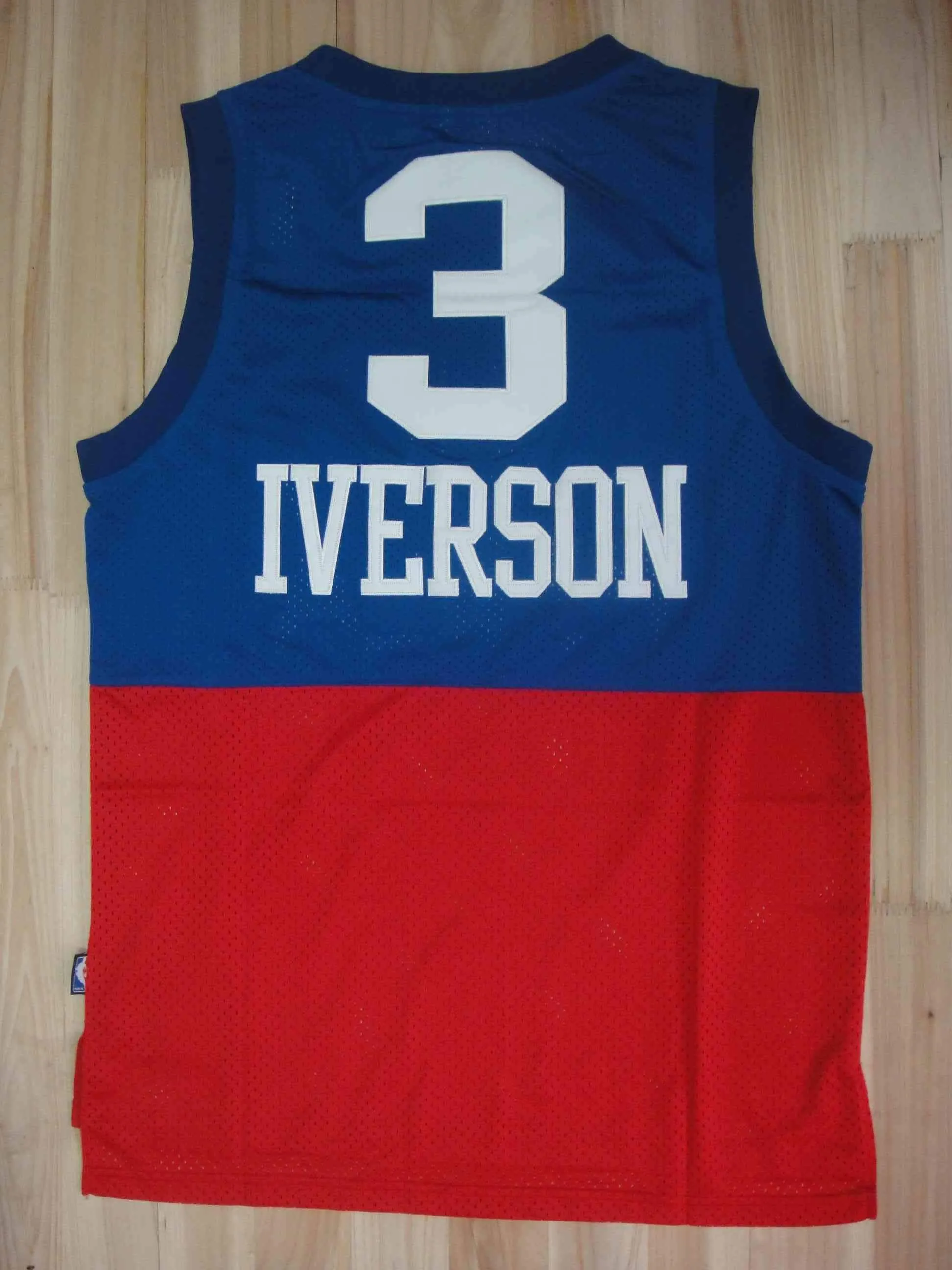 Men 3 Allen Iverson Jersey Blue&Red Philadelphia 76ers Jersey Swingman
