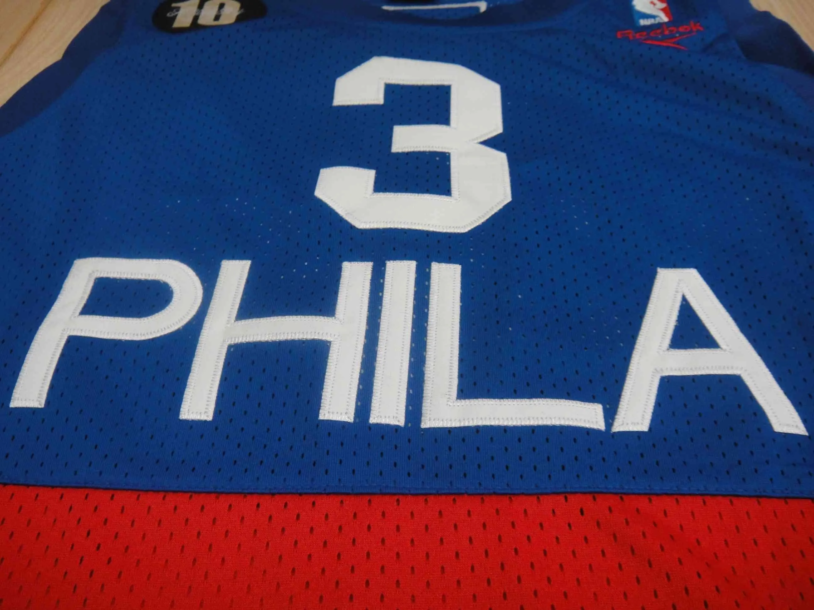 Men 3 Allen Iverson Jersey Blue&Red Philadelphia 76ers Jersey Swingman