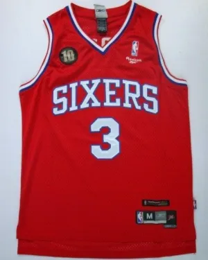 Men 3 Allen Iverson Jersey Red Philadelphia 76ers Jersey Fanatics