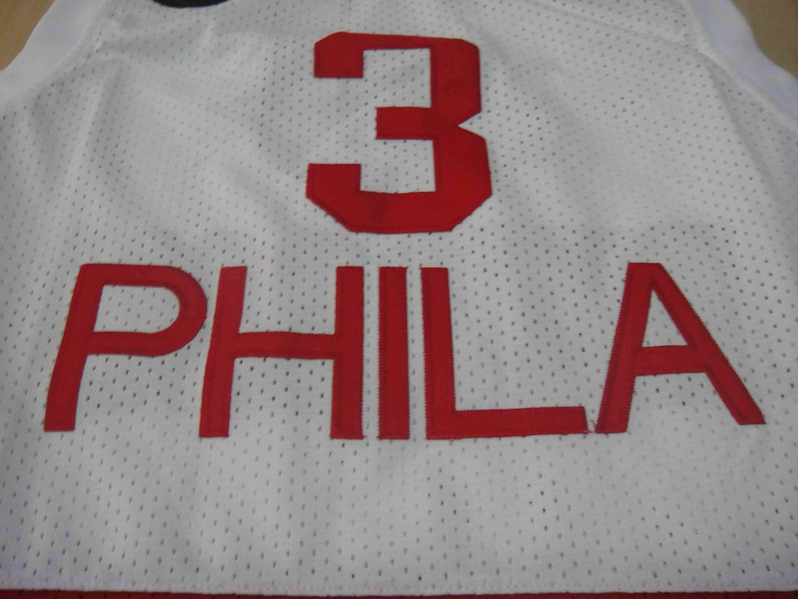 Men 3 Allen Iverson Jersey White&Red Philadelphia 76ers Jersey Swingman