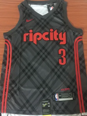 Men 3 C.J. McCollum City Jersey Black Portland Trail Blazers Swingman Jersey