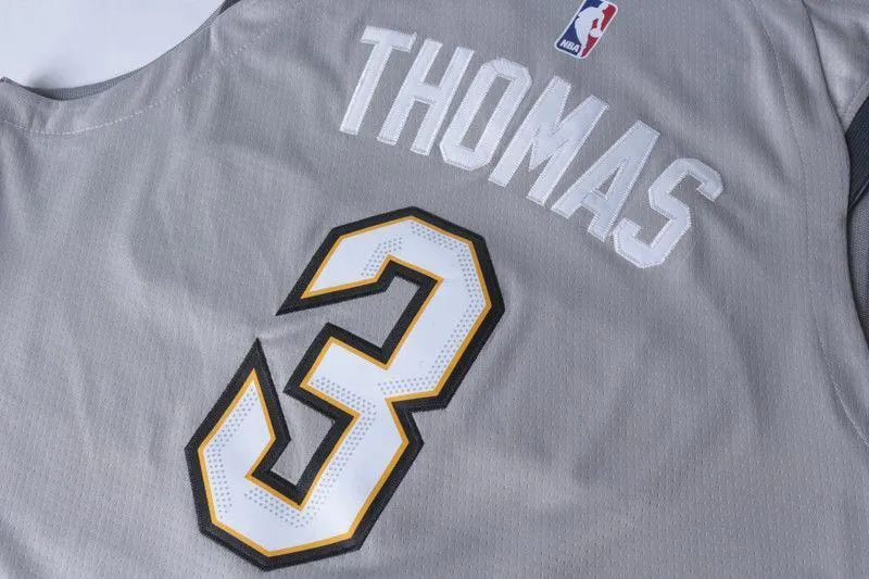 Men 3 Isaiah Thomas Jersey the Land Gray Cleveland Cavaliers Jersey City Edition