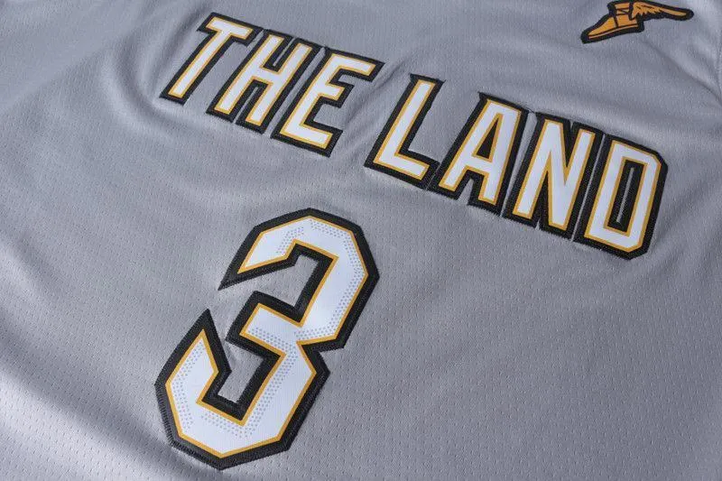 Men 3 Isaiah Thomas Jersey the Land Gray Cleveland Cavaliers Jersey City Edition