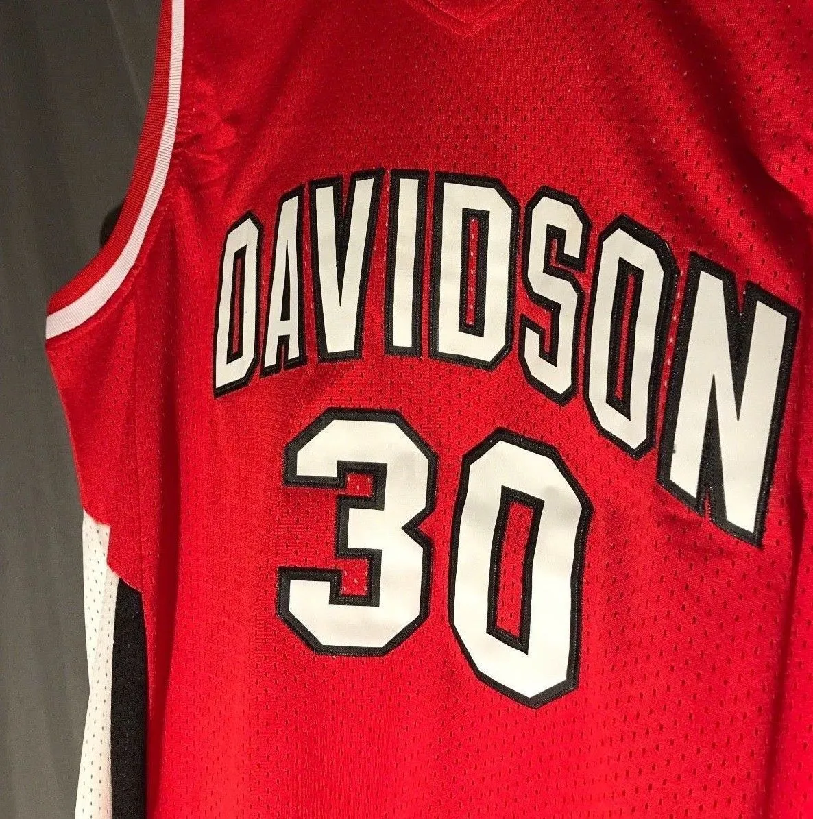 Men 30 Stephen Curry Jersey Red Davidson Wildcats Throwback Swingman