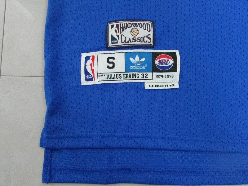Men 32 Julius Erving Jersey New York Nets Blue Hardwood Classic