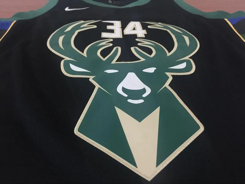 Men 34 Giannis Antetokounmpo Bucks Jersey Black Milwaukee Bucks Fanatics