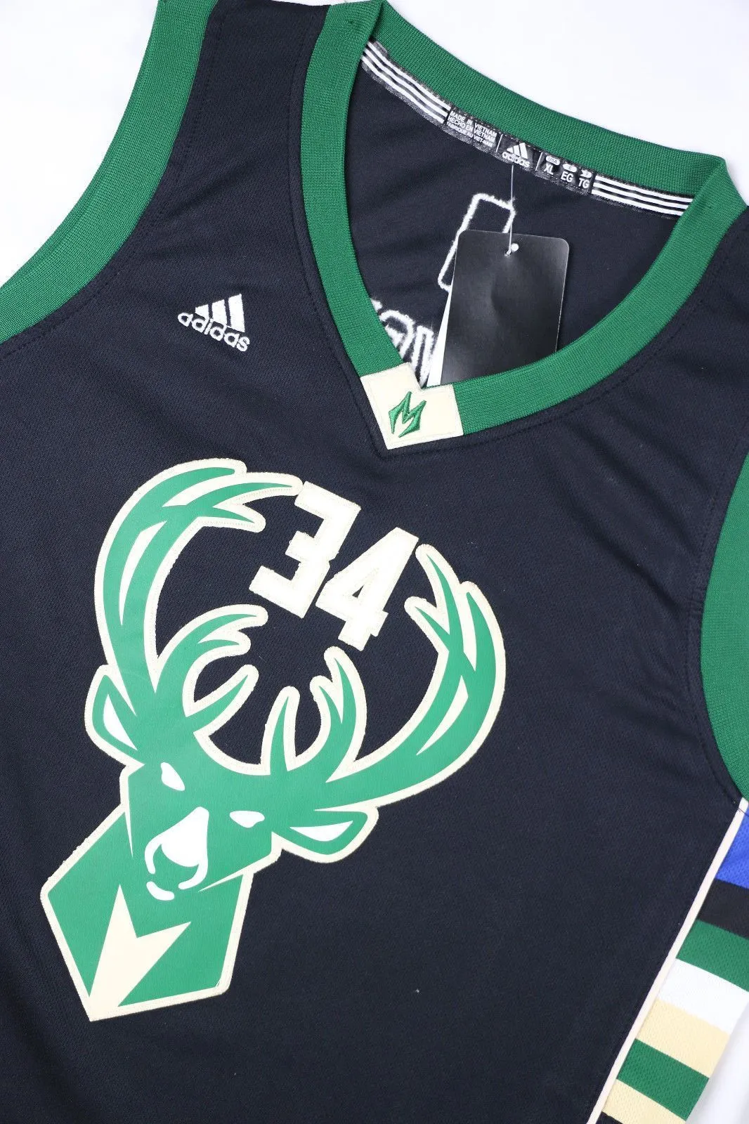 Men 34 Giannis Antetokounmpo Bucks Jersey Black Milwaukee Bucks Swingman