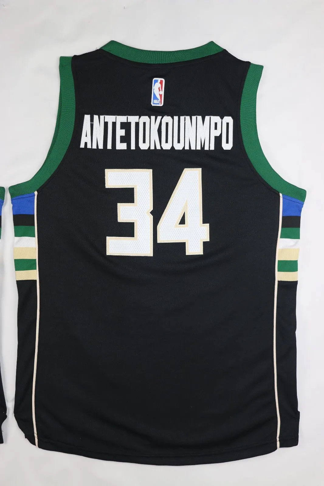 Men 34 Giannis Antetokounmpo Bucks Jersey Black Milwaukee Bucks Swingman