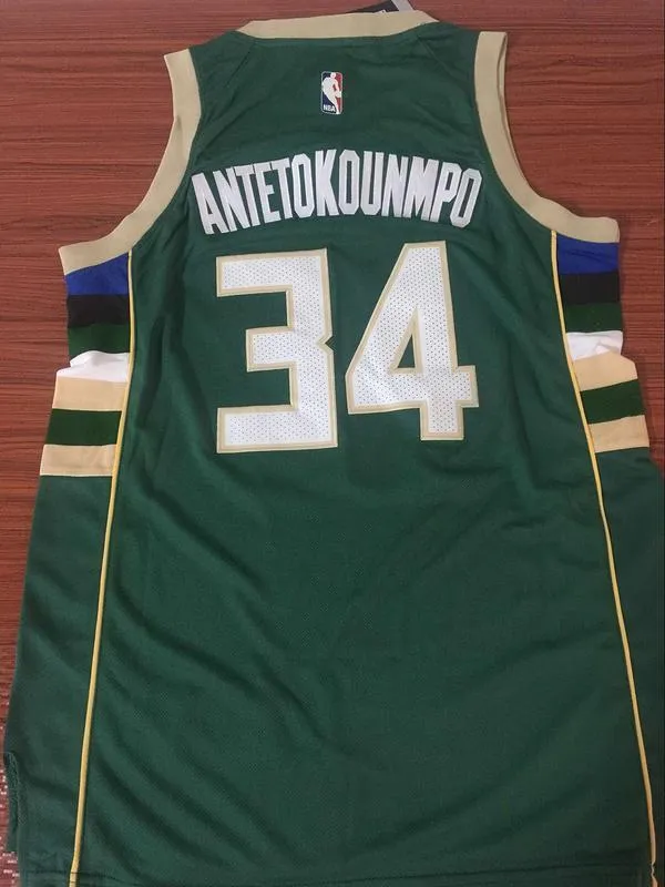 Men 34 Giannis Antetokounmpo Jersey Green Milwaukee Bucks Fanatics