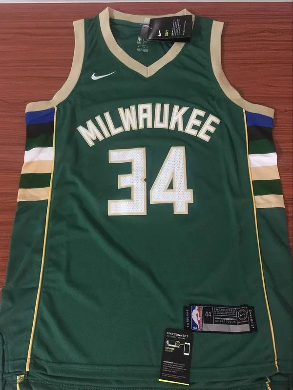 Men 34 Giannis Antetokounmpo Jersey Green Milwaukee Bucks Fanatics