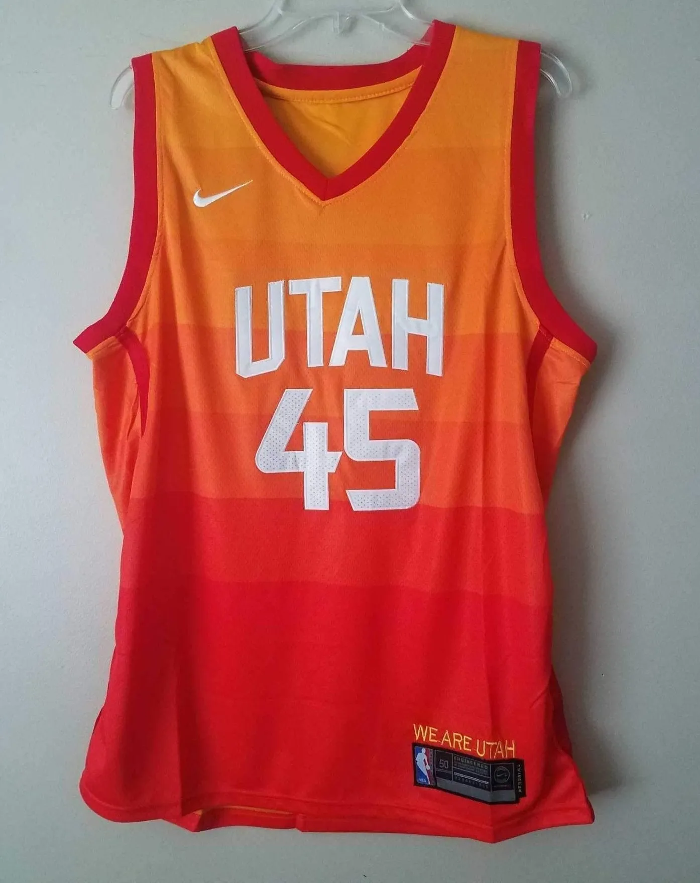 Men 45 Donovan Mitchell Jersey City edition Yellow Orange Utah Jazz
