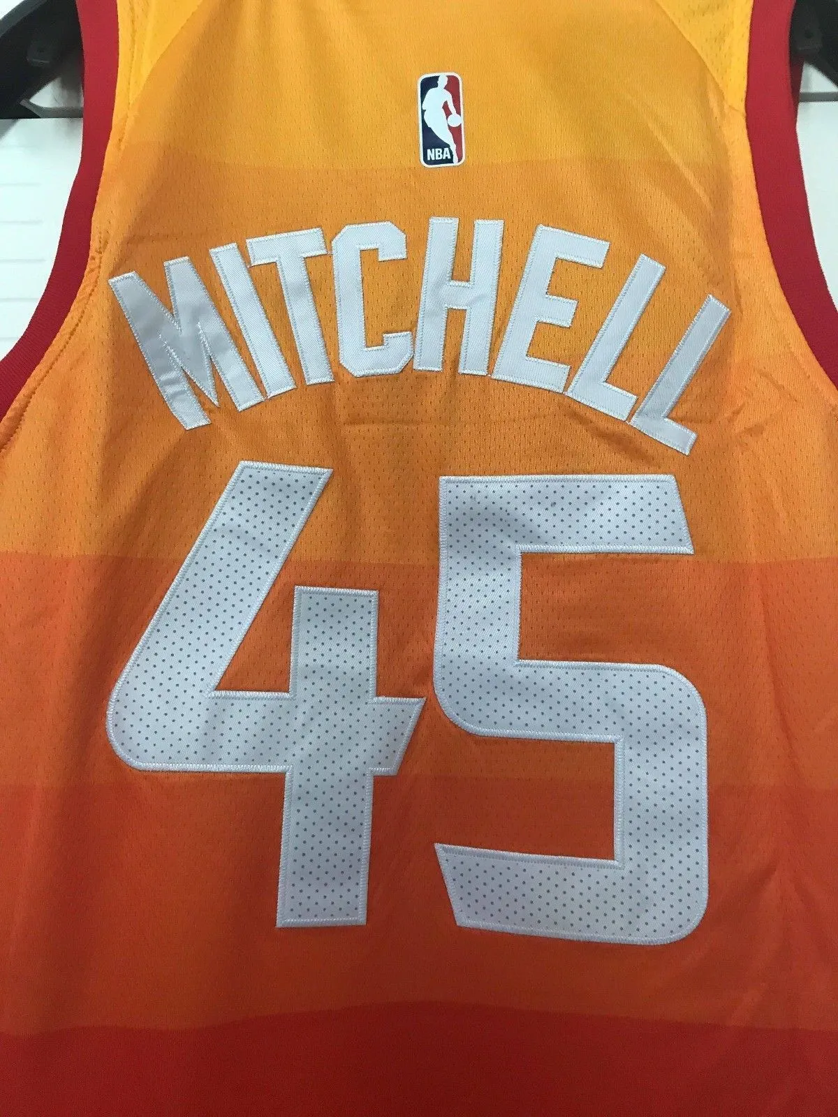 Men 45 Donovan Mitchell Jersey City edition Yellow Orange Utah Jazz