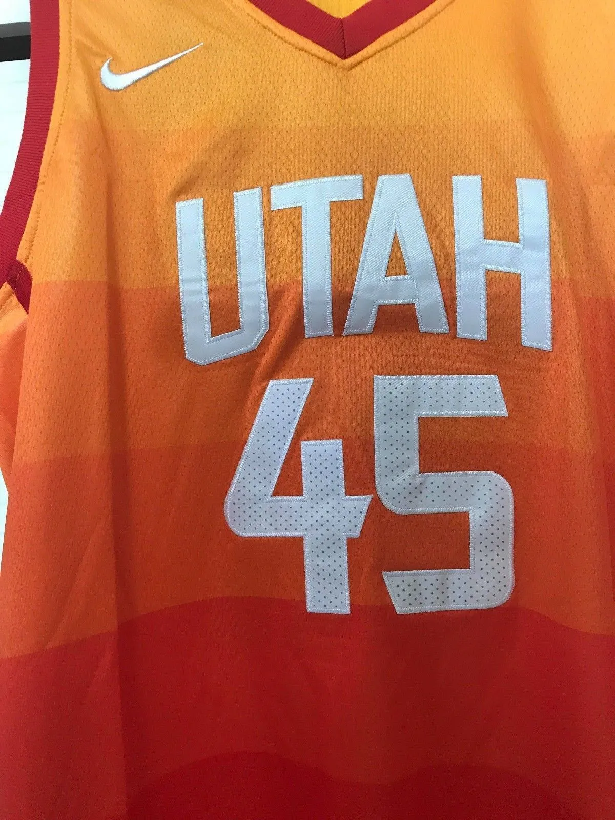 Men 45 Donovan Mitchell Jersey City edition Yellow Orange Utah Jazz