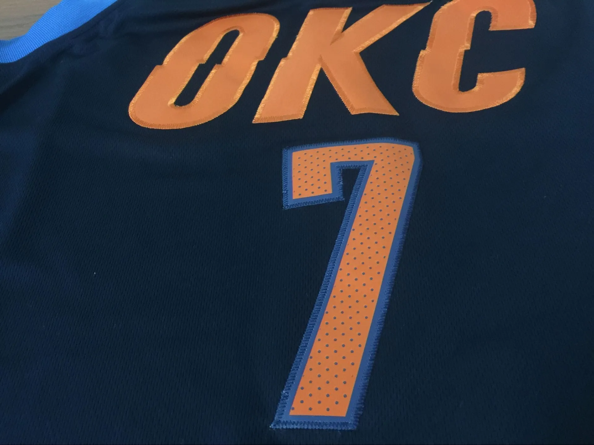 Men 7 Carmelo Anthony Jersey Blue Oklahoma City Thunder Fanatics