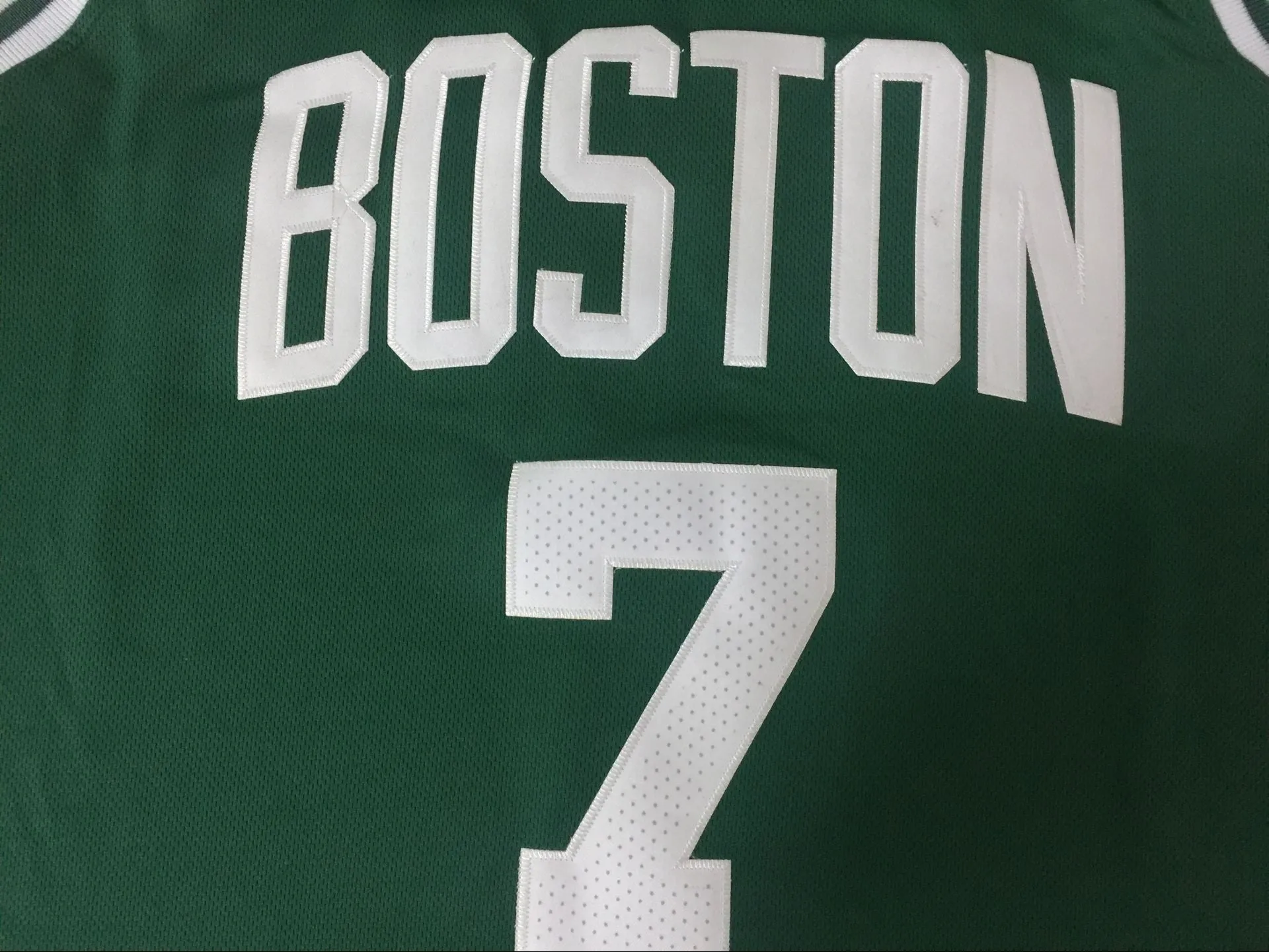 Men 7 Jaylen Brown Jersey Green Boston Celtics Jersey Swingman Fanatics
