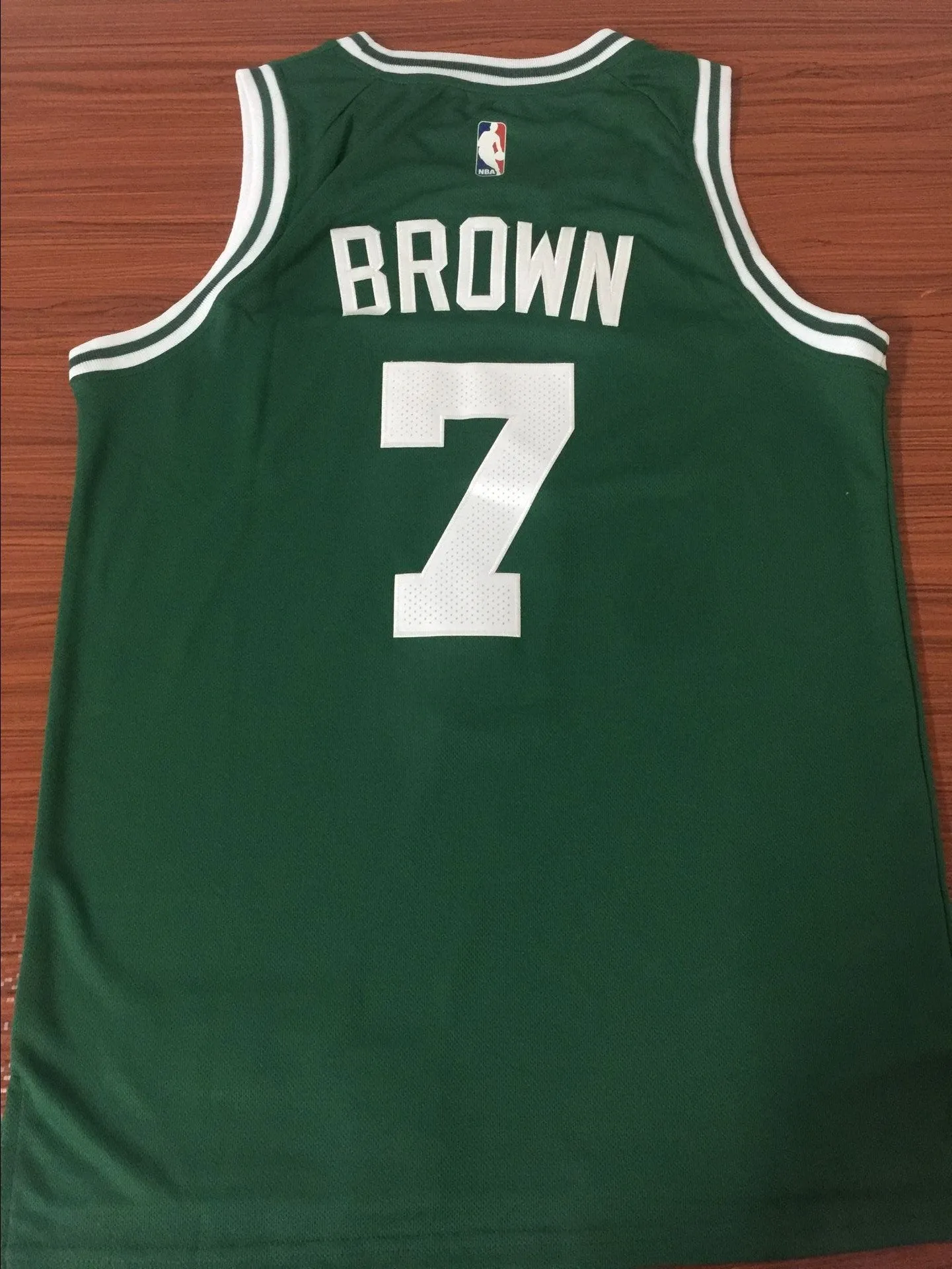 Men 7 Jaylen Brown Jersey Green Boston Celtics Jersey Swingman Fanatics