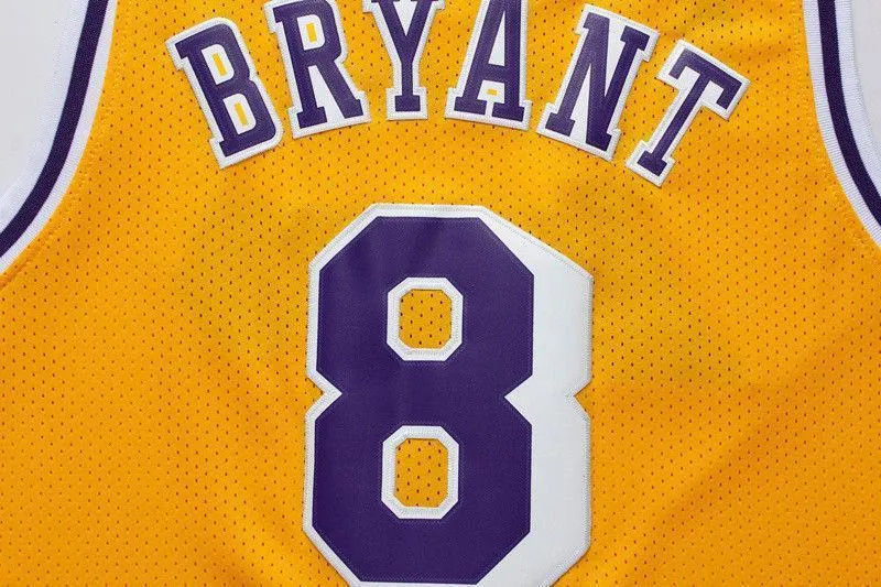 Men 8 Kobe Bryant Jersey Yellow Los Angeles Lakers Swingman Jersey