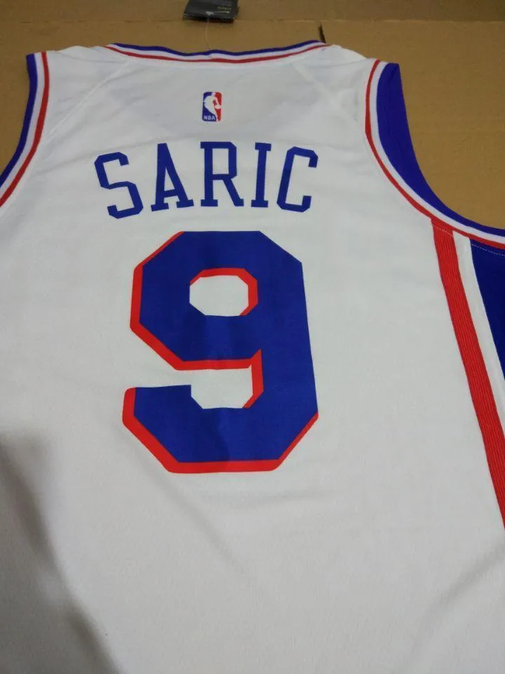 Men 9 Dario Saric Jersey White Philadelphia 76ers Swingman Fanatics