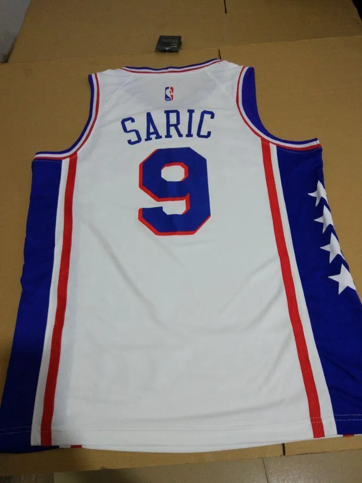 Men 9 Dario Saric Jersey White Philadelphia 76ers Swingman Fanatics