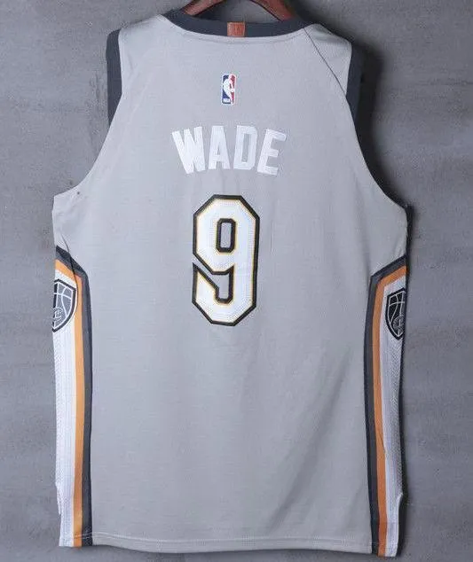 Men 9 Dwyane Wade Jersey Gray the Land Cleveland Cavaliers City Player
