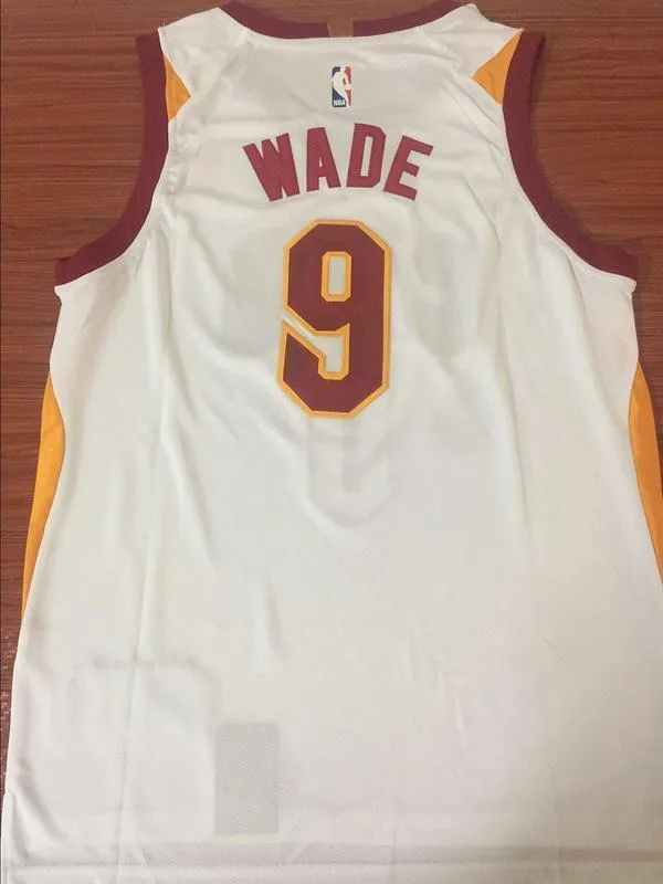 Men CAVS 9 Dwyane Wade Jersey White Cleveland Cavaliers Fanatics Icon edition