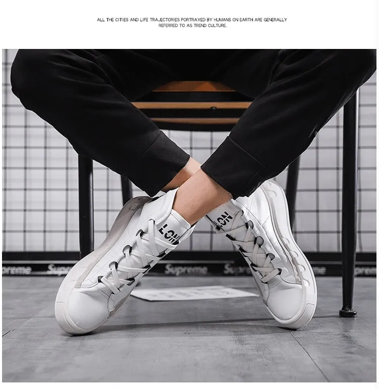 Men Fashion Casual Ankle Boots Spring Autumn Winter High Top Leisure Sneakers Male Luxury Youth Trending Shoes