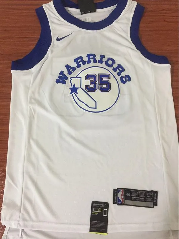 Men Golden State Warriors 35 Kevin Durant the Town Jersey White Fans
