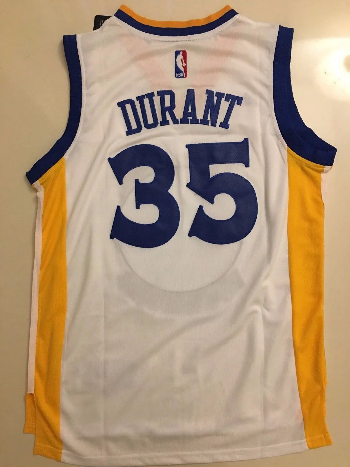 Men GSW 35 Kevin Durant Jersey White Golden State Warriors Swingman