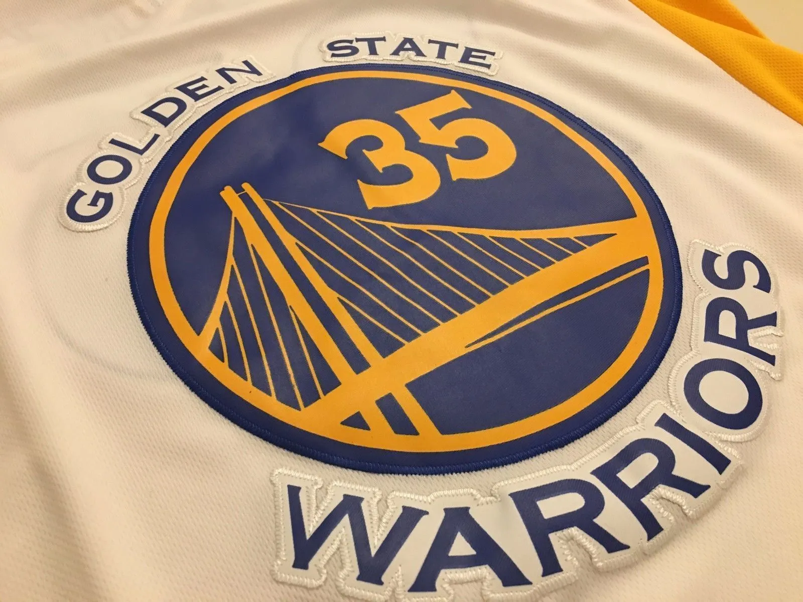 Men GSW 35 Kevin Durant Jersey White Golden State Warriors Swingman