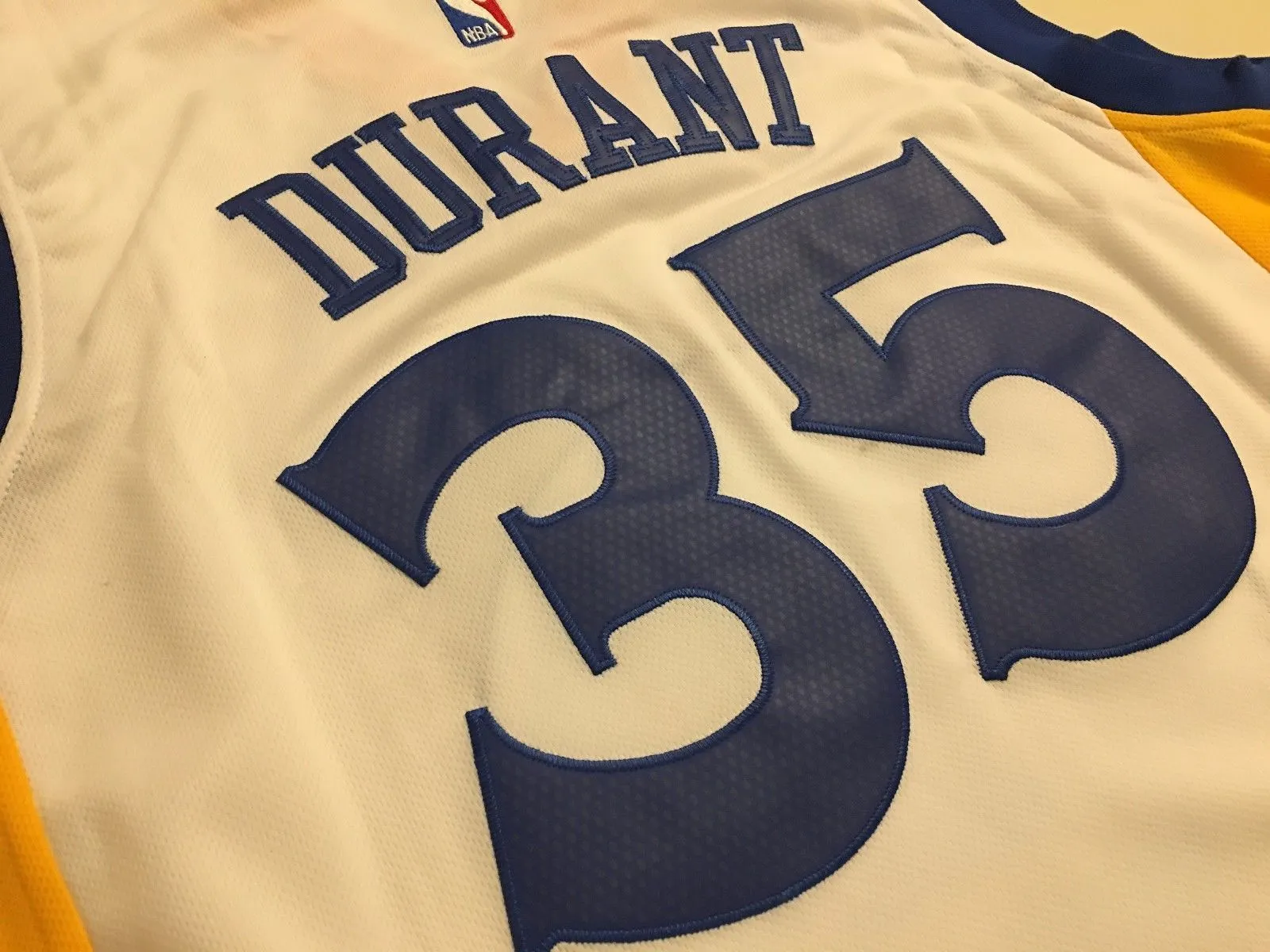 Men GSW 35 Kevin Durant Jersey White Golden State Warriors Swingman