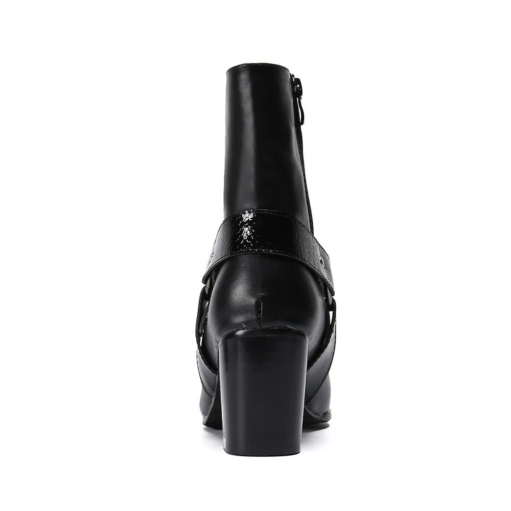 Men Pointed Toe Ankle Boots