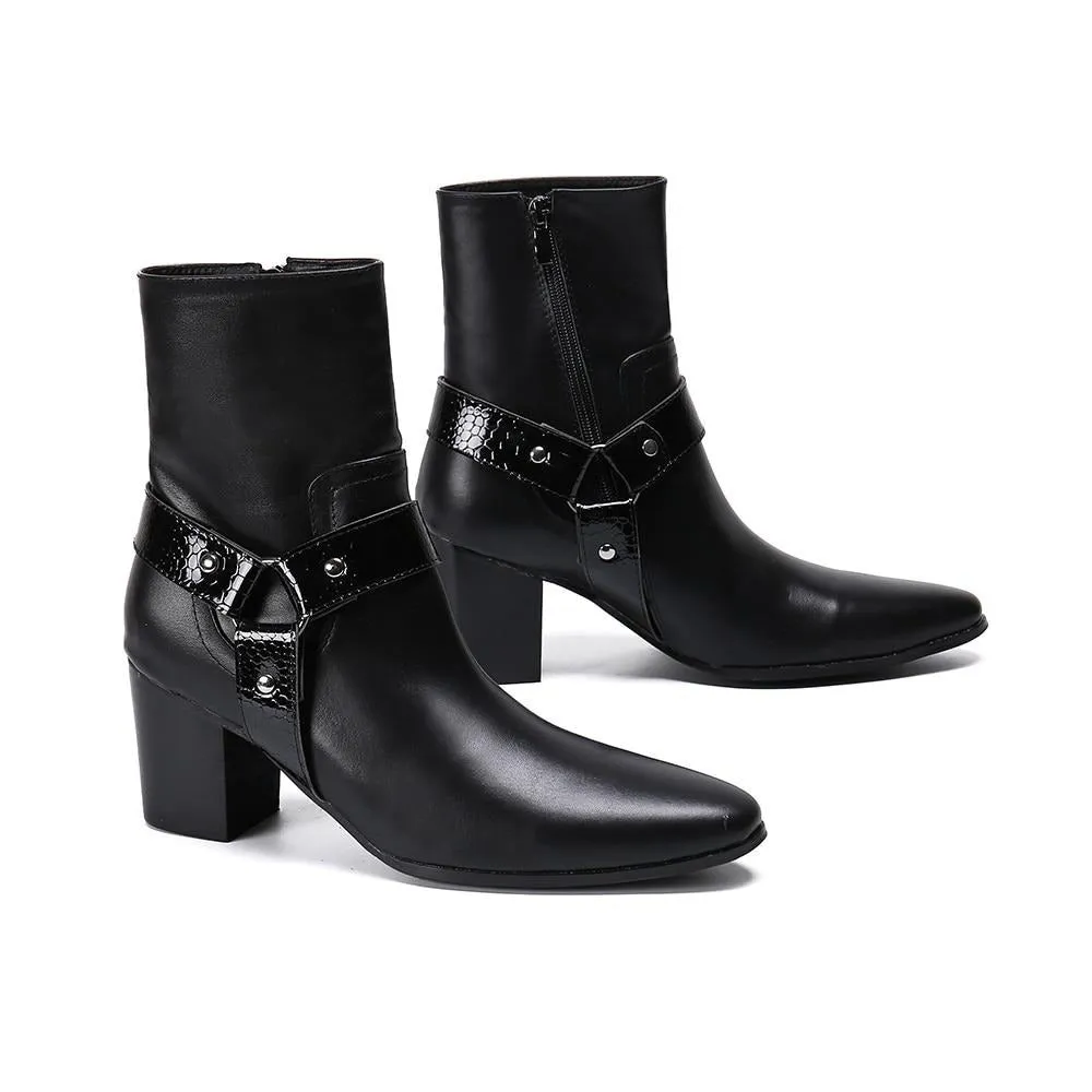 Men Pointed Toe Ankle Boots