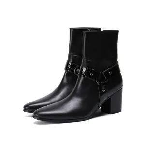 Men Pointed Toe Ankle Boots