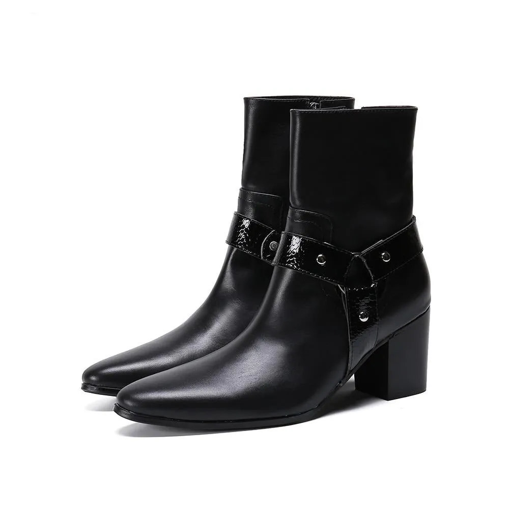Men Pointed Toe Ankle Boots