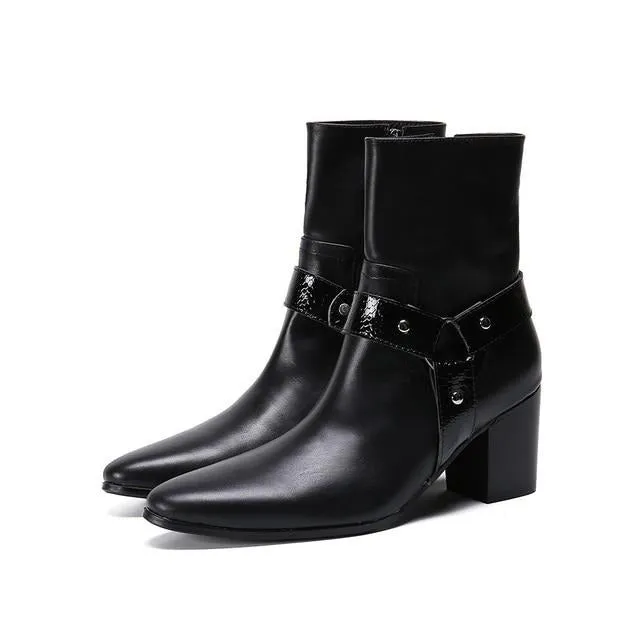Men Pointed Toe Ankle Boots
