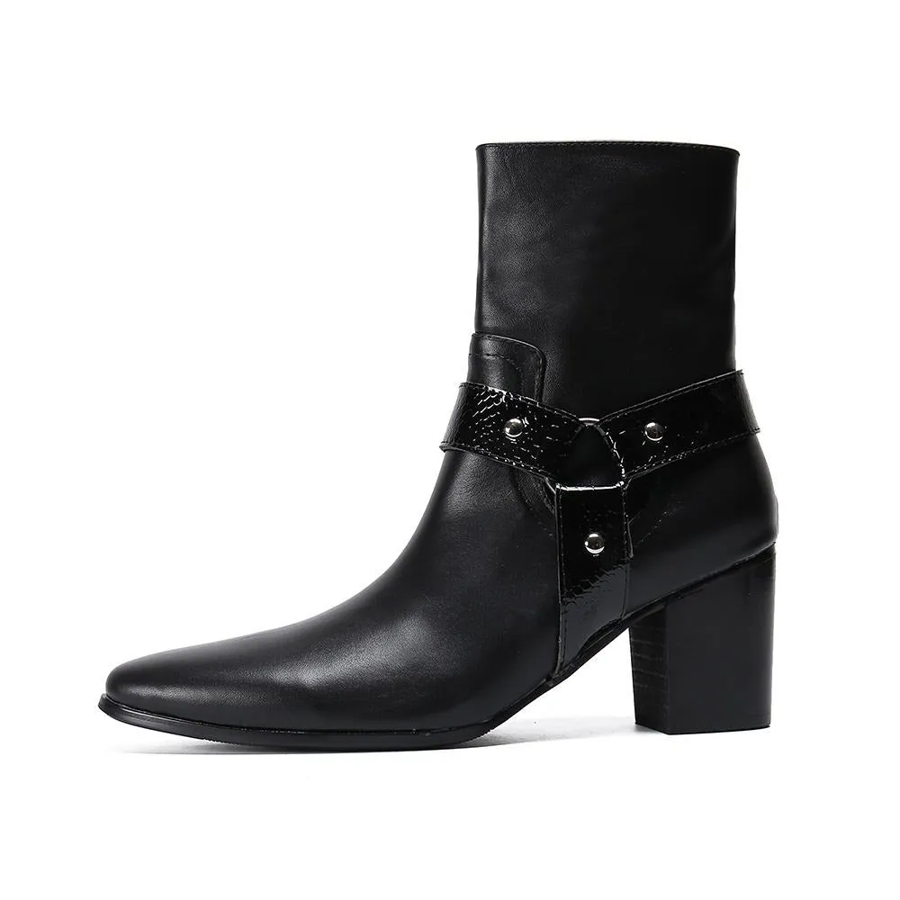 Men Pointed Toe Ankle Boots