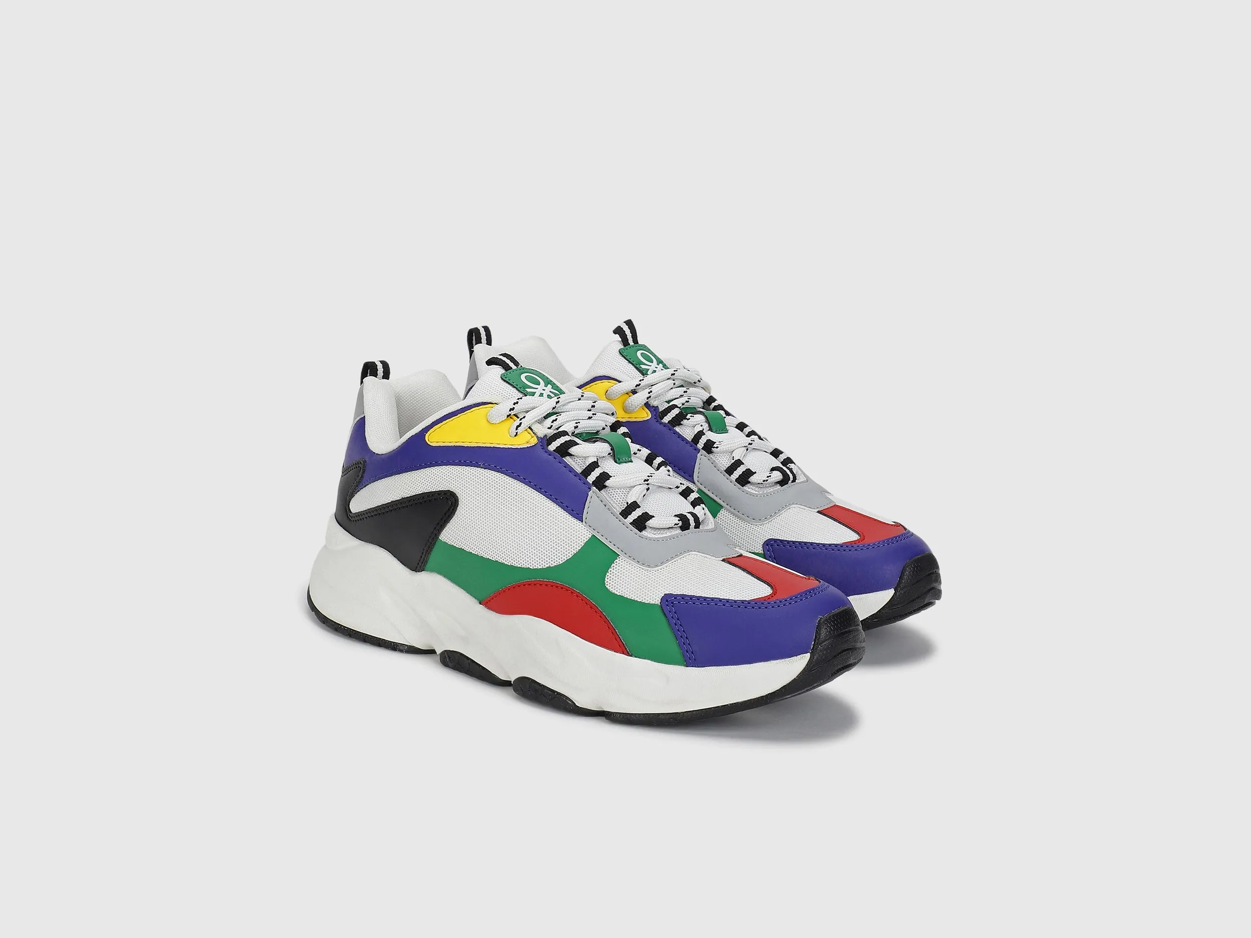 Men PU Mesh Colorblocked Sneakers