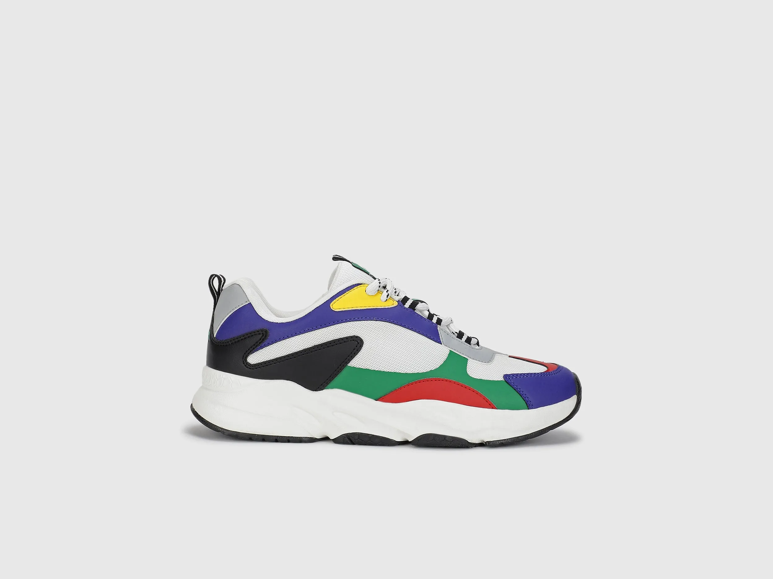Men PU Mesh Colorblocked Sneakers