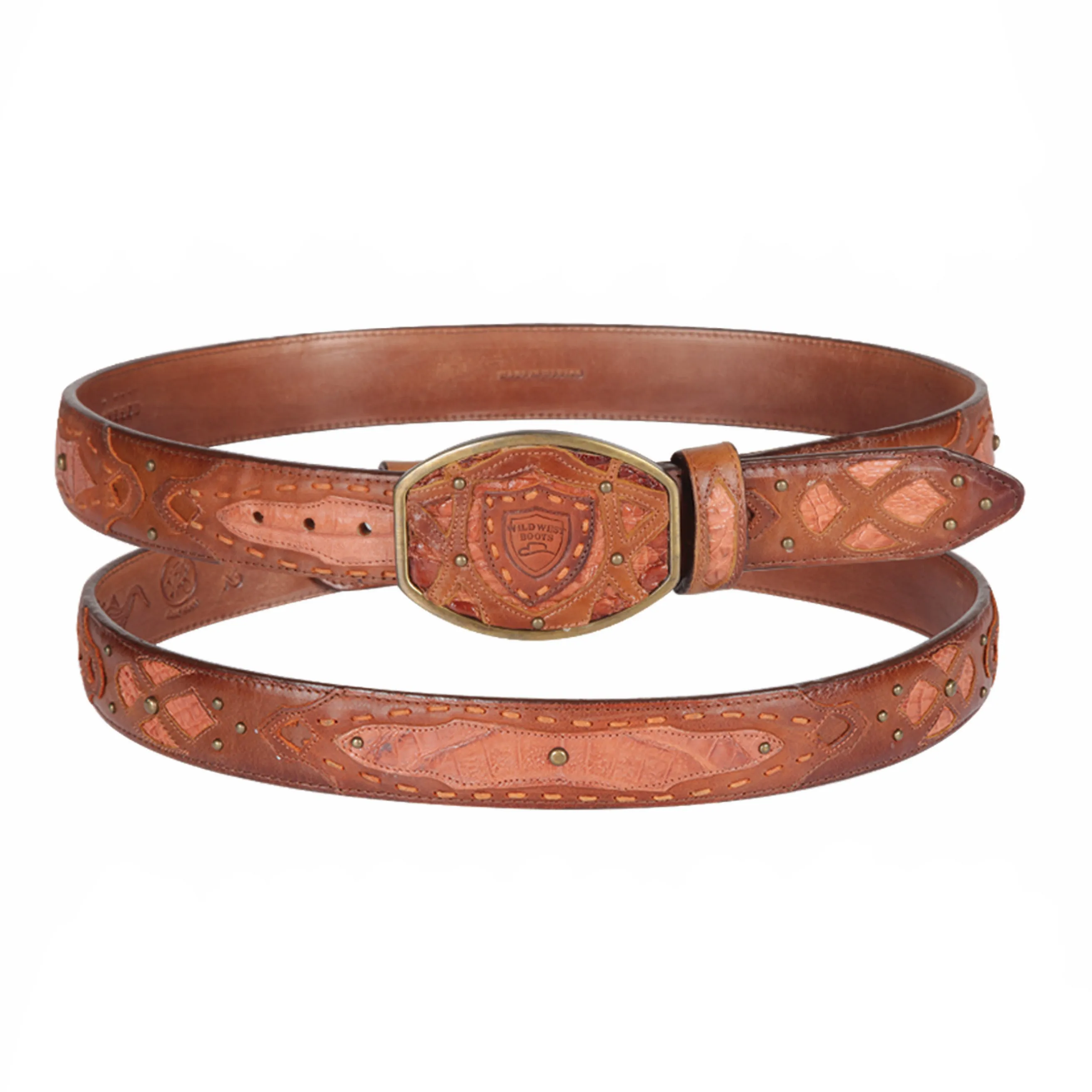 Men's Wild West Caiman Belly Belt