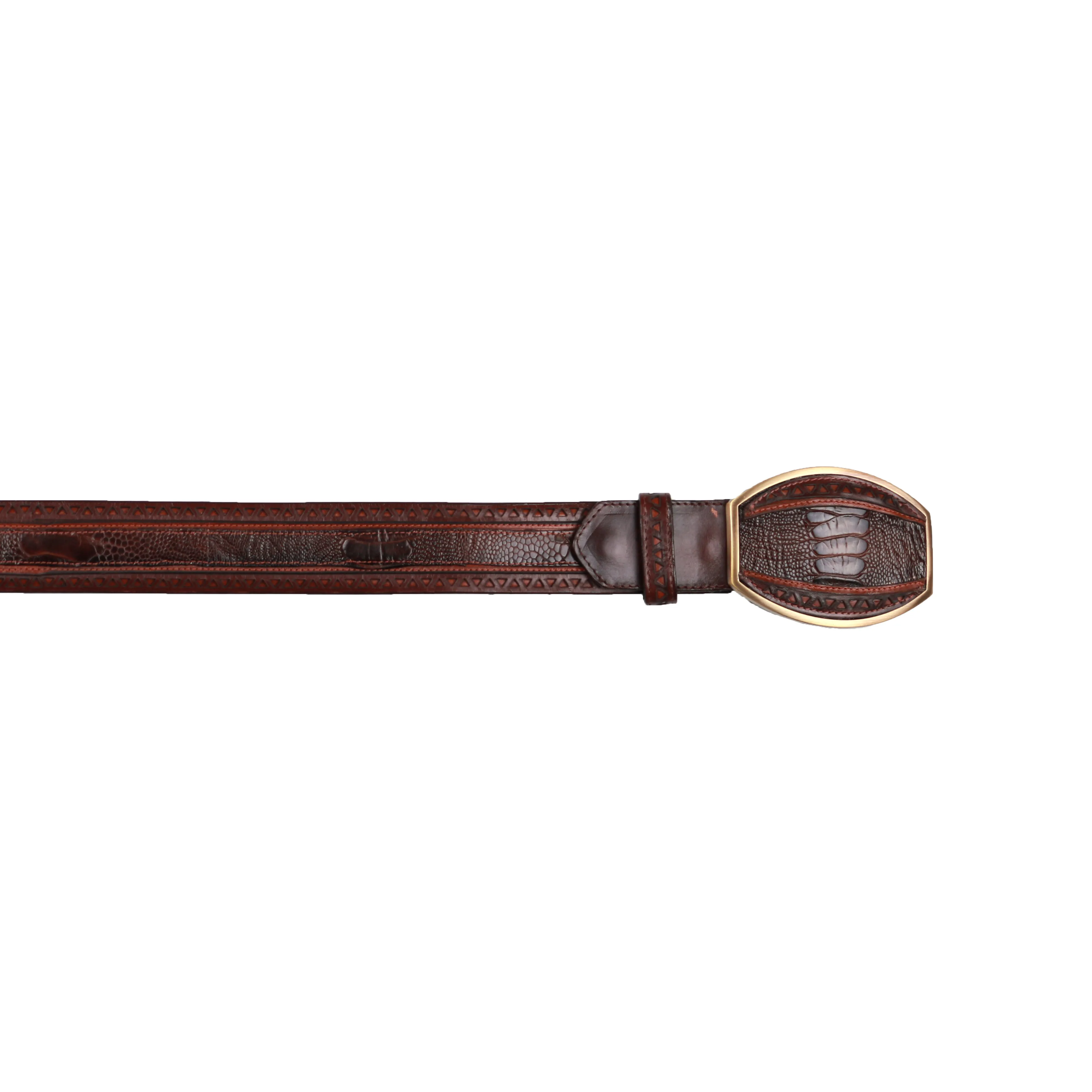 Men's Wild West Ostrich Leg Belt