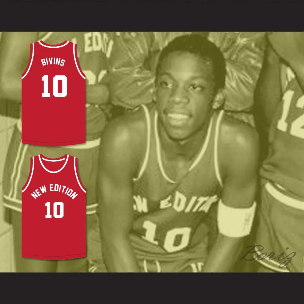 Michael Bivins 10 New Edition Red Basketball Jersey