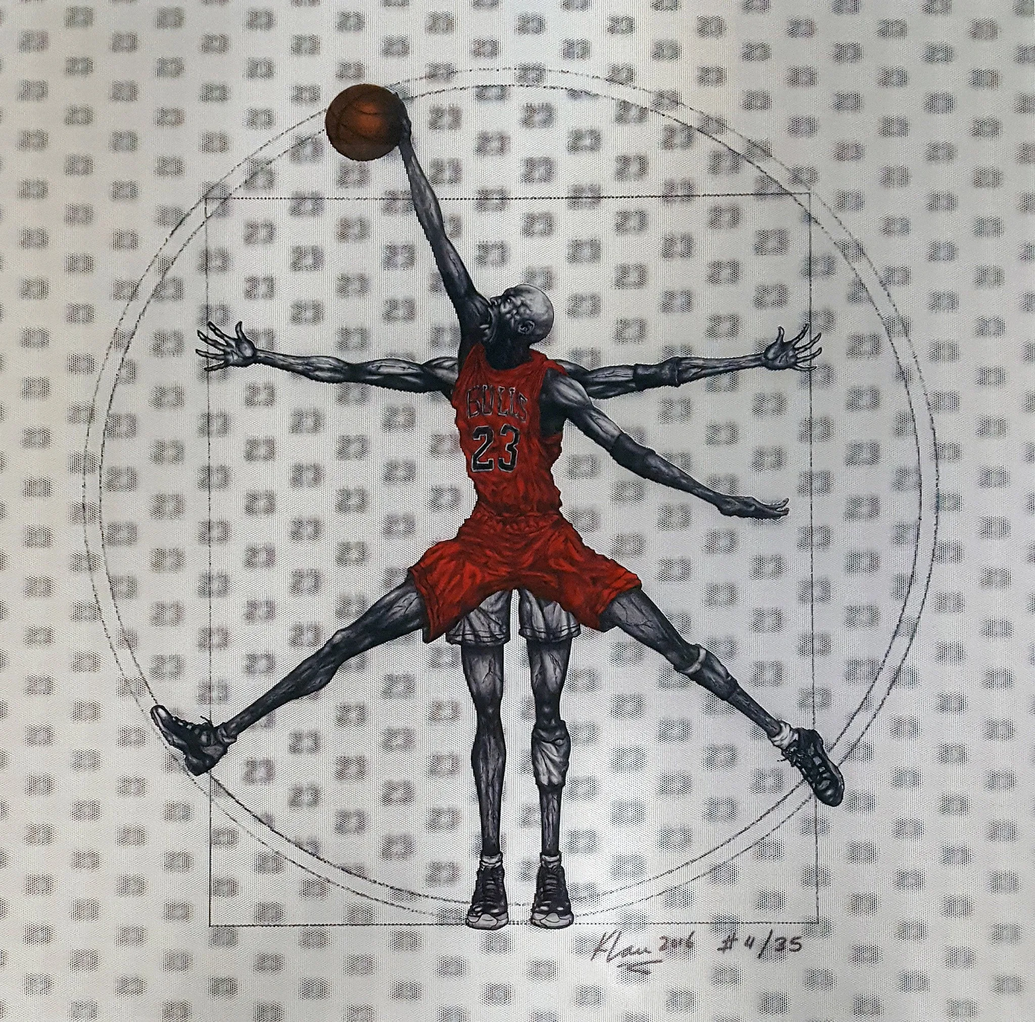 Michael Jordan  Vitruvian Man - Red edition - 24”x24”