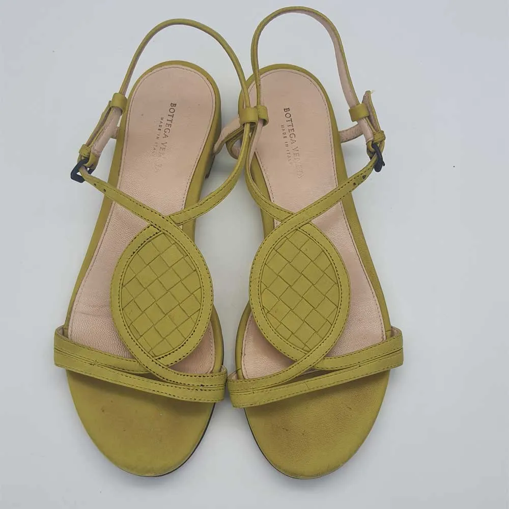 Mustard Intreciatto Sandals