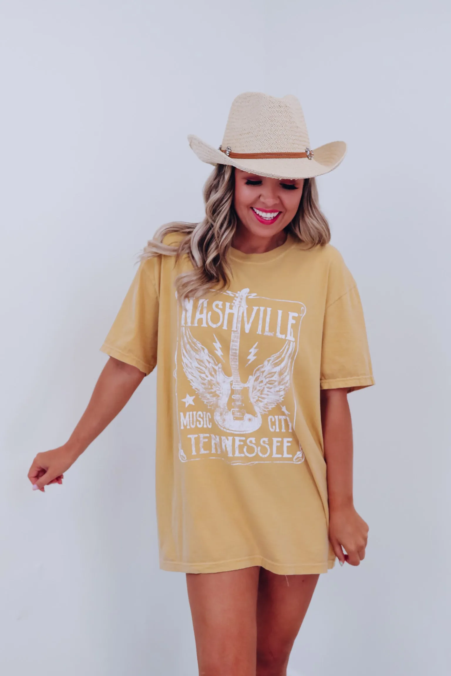 Nashville Music City Graphic Tee - Mustard